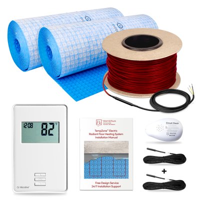 TempZone Cable Kit 150 ft. (46 sq.ft. @ 3.75 in spacing) with nTrust Nonprogrammable Thermostat, Uncoupling Membrane, 120V, 3.7/ft, 4.78A