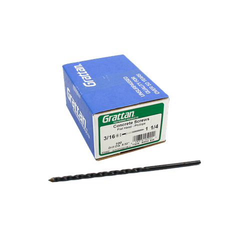 TempZone™ Cable Concrete Screw (Pack of 100 + Drill Bit) - 3/16" x 1 1/4" TC-CON-SCRW-P100