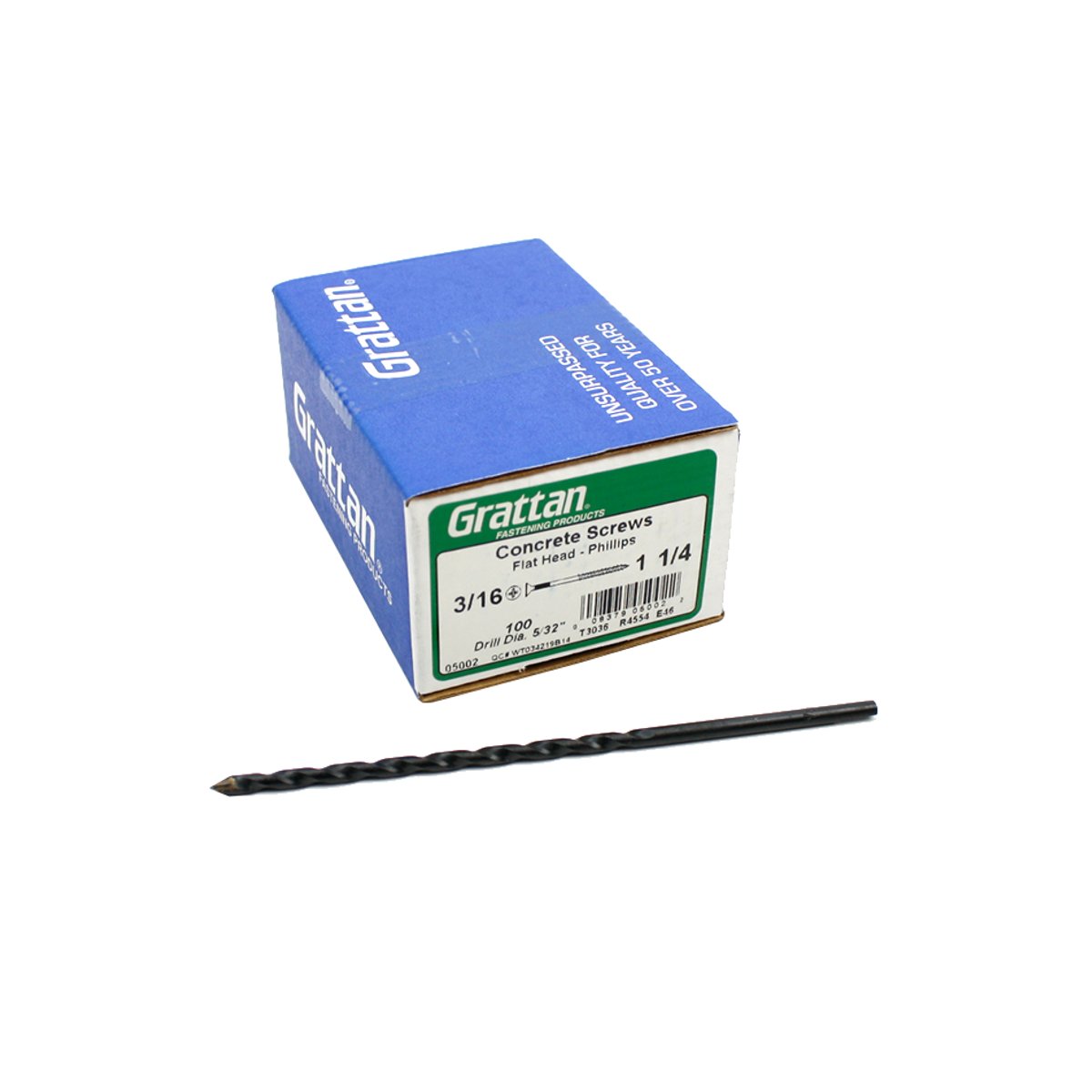 TempZone™ Cable Concrete Screw (Pack of 100 + Drill Bit) - 3/16" x 1 1/4" TC-CON-SCRW-P100