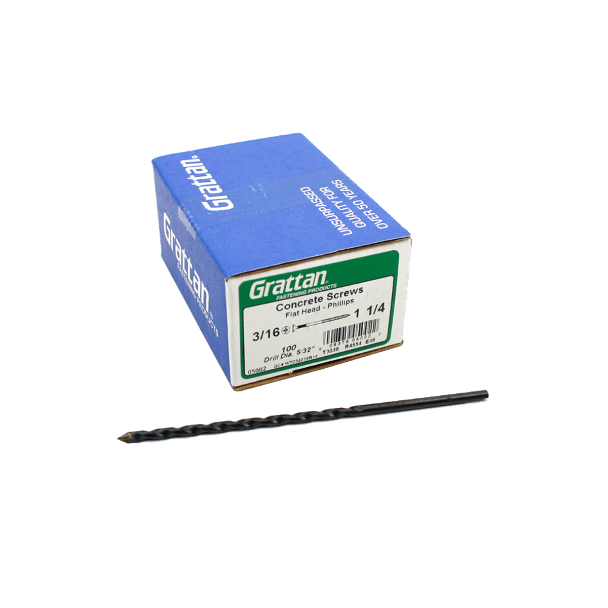 TempZone™ Cable Concrete Screw (Pack of 100 + Drill Bit) - 3/16" x 1 1/4" TC-CON-SCRW-P100