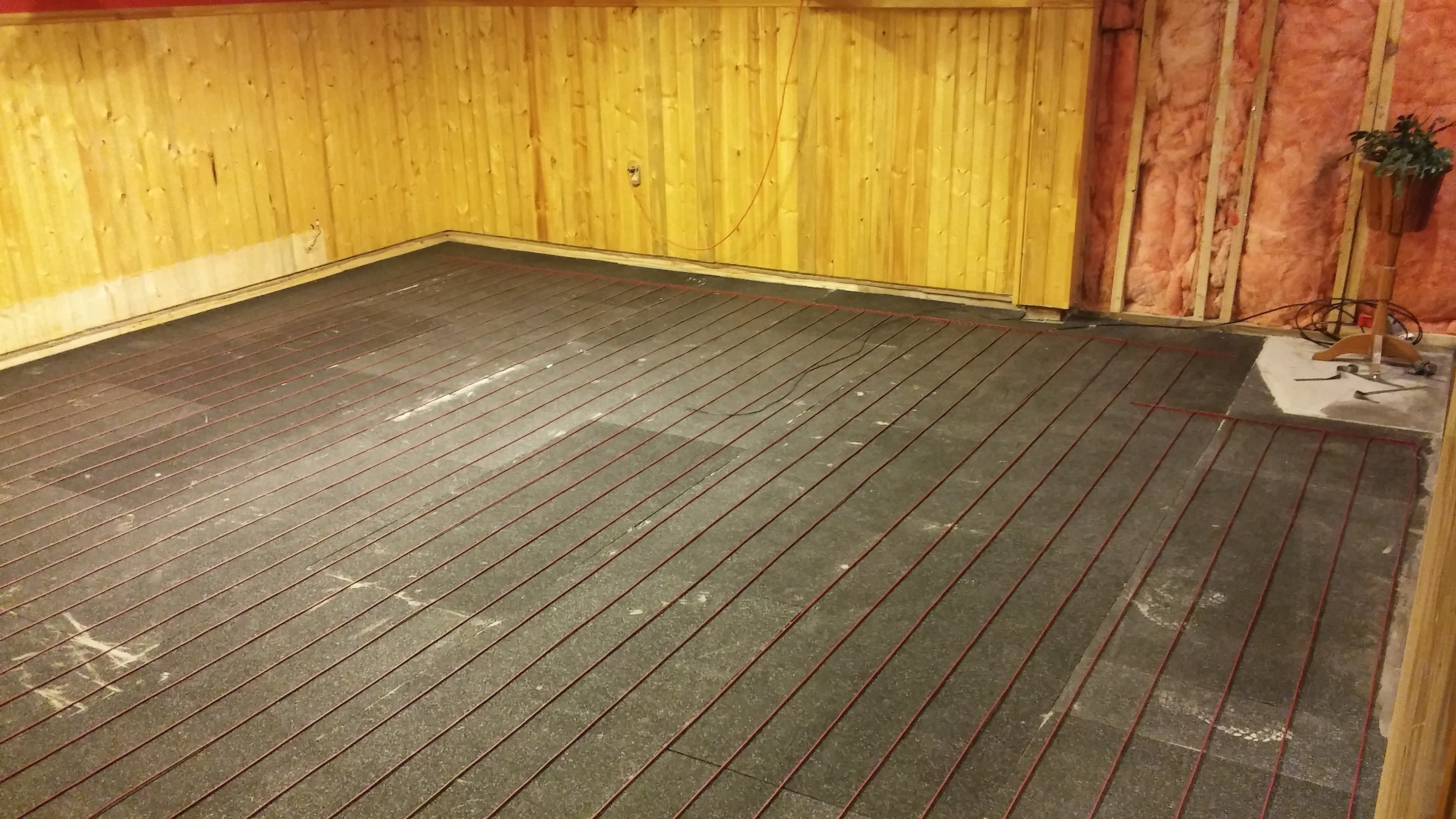 TempZone Cable Installation Basement with ThermalSheet LOWER SACKVILLE, NS