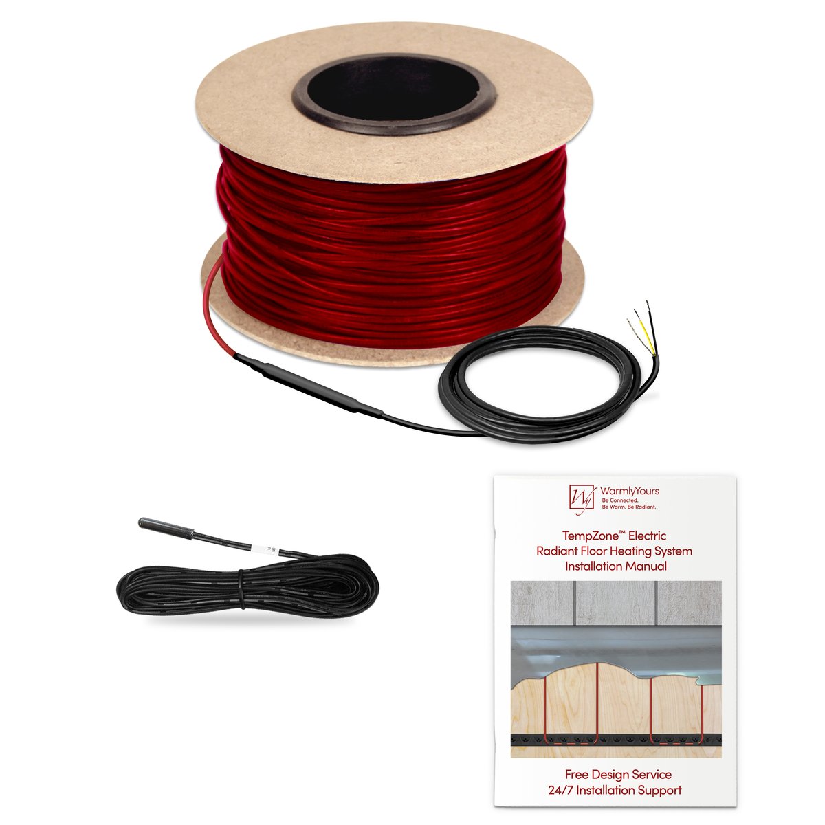 TempZone Cable layout with sensor and manual