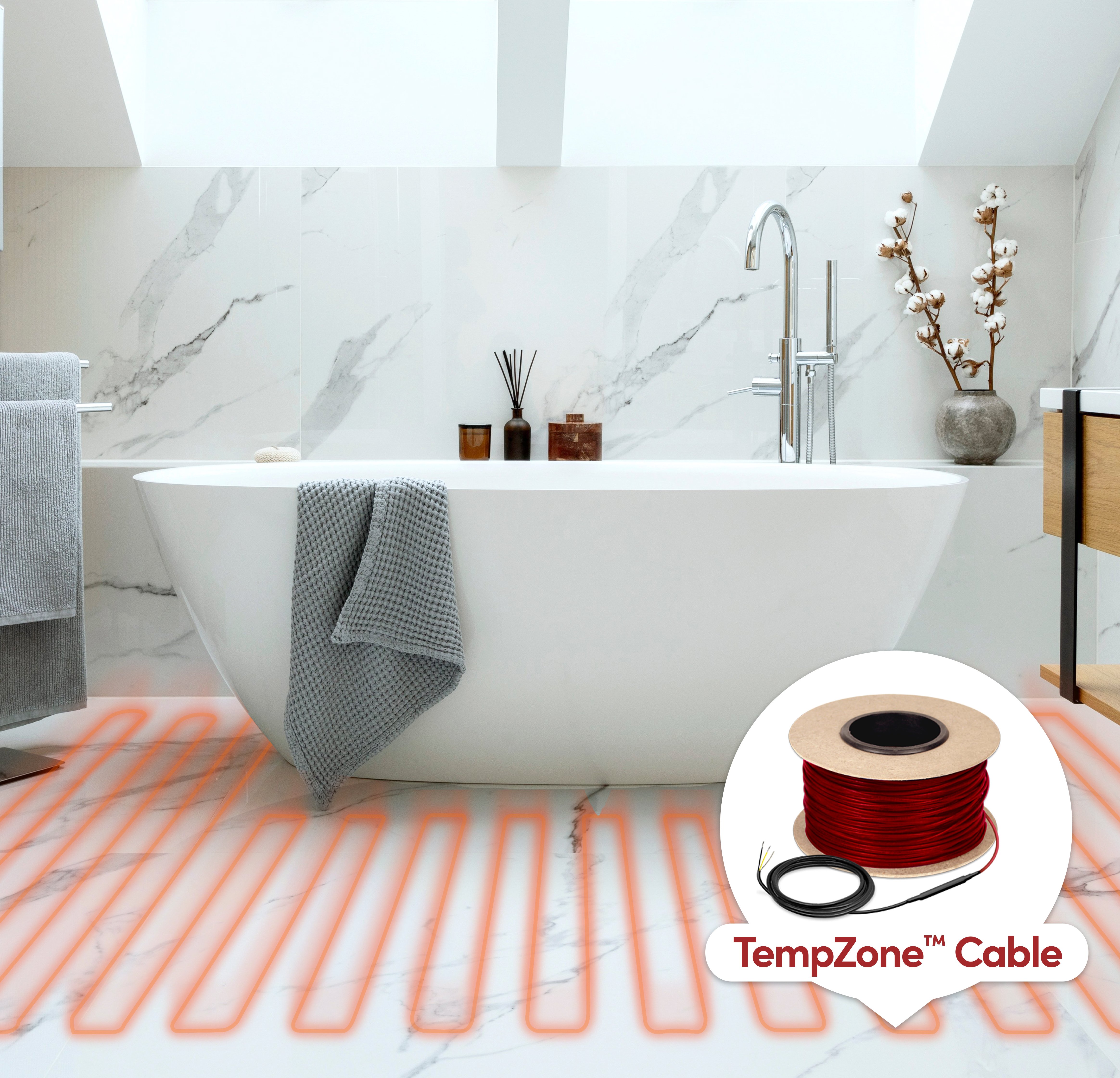 TempZone Cable Lifestyle Radiants Floor