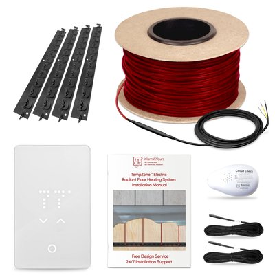 TempZone Cable Kit 70 ft (23.3 sqft @ 4 in spacing) with nTrust 2.0 Touch Nonprogrammable Thermostat, 120V, 3.7/ft, 2.24A