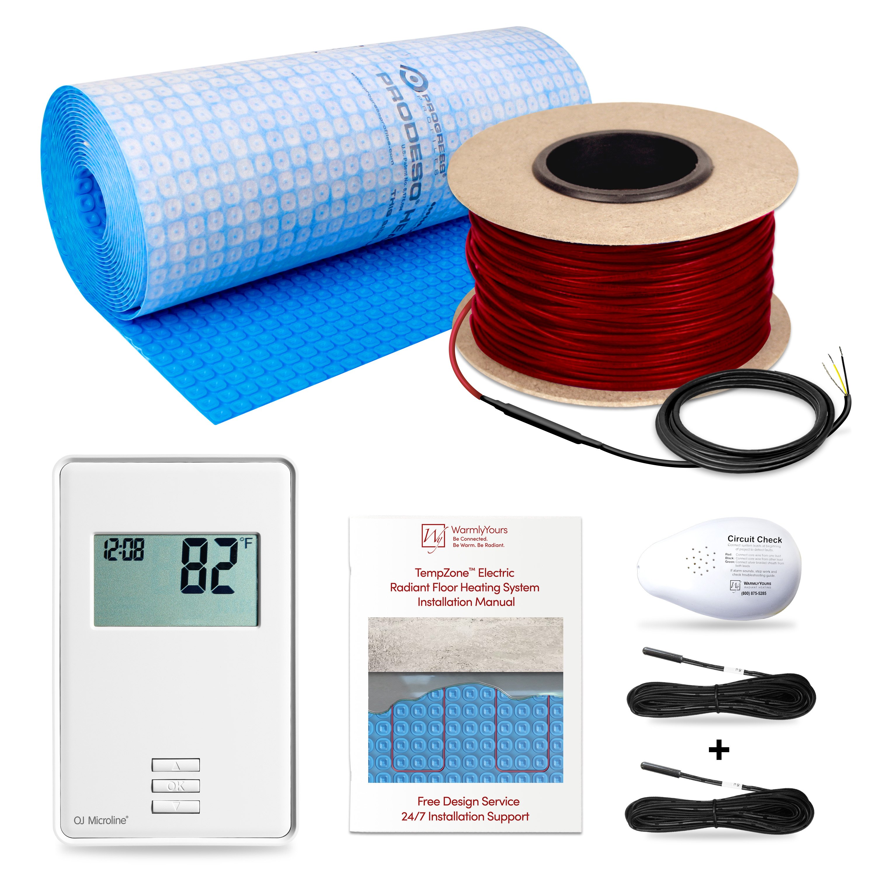 TempZone Cable Kit 120 ft. (37 sq.ft. @ 3.75 in spacing) with nTrust Nonprogrammable Thermostat, Uncoupling Membrane, 120V, 3.7/ft, 3.7A