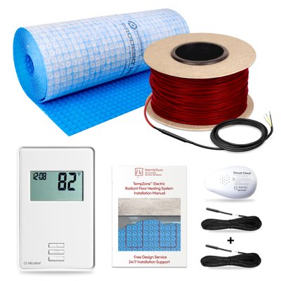 TempZone Cable Kit 432 ft. (135 sq.ft. @ 3.75 in spacing) with nTrust Nonprogrammable Thermostat, Uncoupling Membrane, 120V, 3.7/ft, 13.48A
