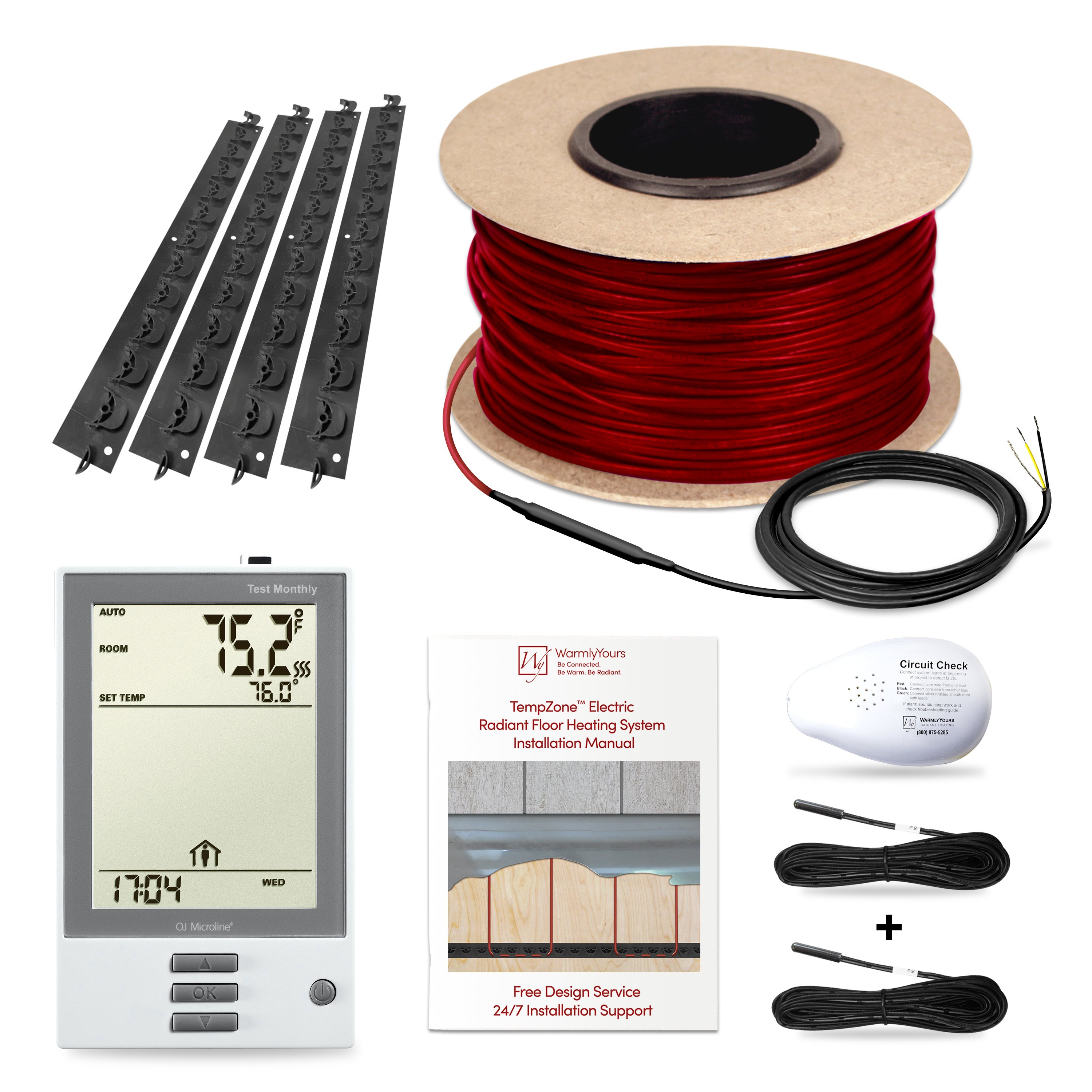 TempZone Cable Kit 95 ft. (31 sq.ft. @ 4 in spacing) with nHance Programmable Thermostat, 240V, 3.7/ft, 1.53A