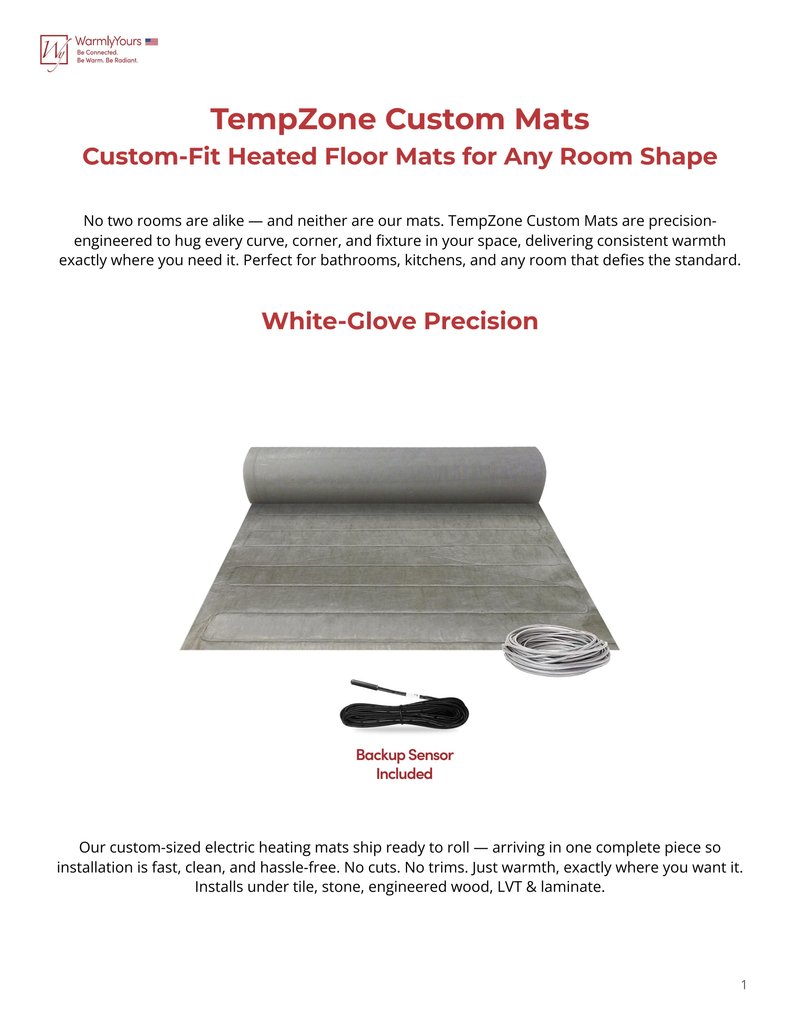 TempZone Custom Mat Sell Sheet - USA (English)