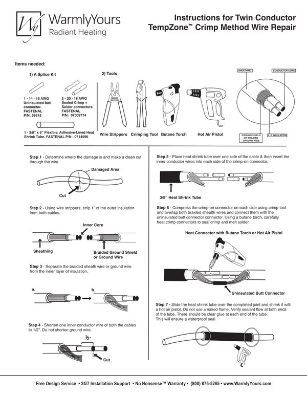Cover for TempZone™ Cut & Turn Twin Conductor Repair Kit Instructions (English)