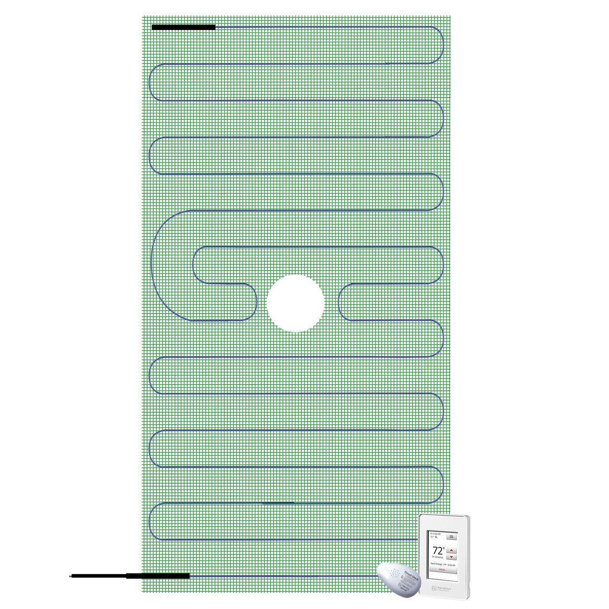TempZone Electric Shower Floor Heating Kit - 32” x 60” - Center Drain