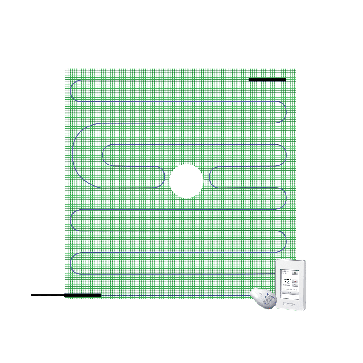 TempZone Electric Shower Floor Heating Kit - 48” x 48” - Center Drain TempZone Electric Shower Floor Heating Kit - 48” x 48” - Center Drain