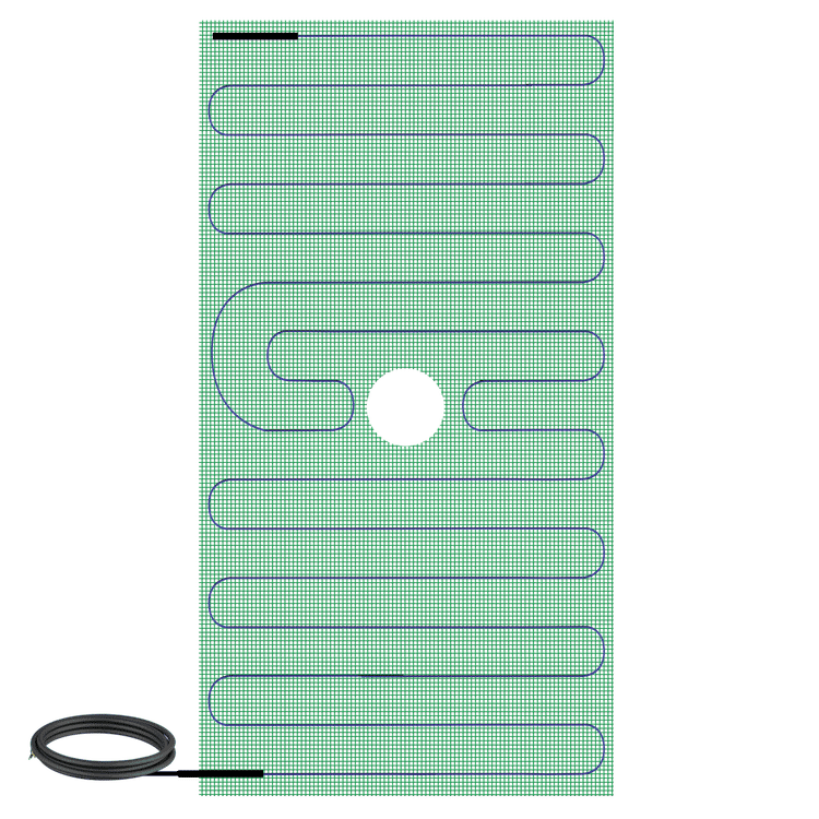 TRT1202.7x2.7 TempZone™ Shower Mat 120V 32″ x 32″ with Center Drain