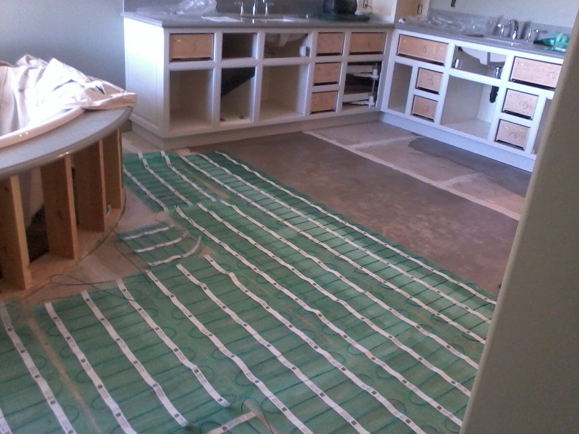 TempZone flex roll floor heating for bathroom remodel mince kitchen and bath