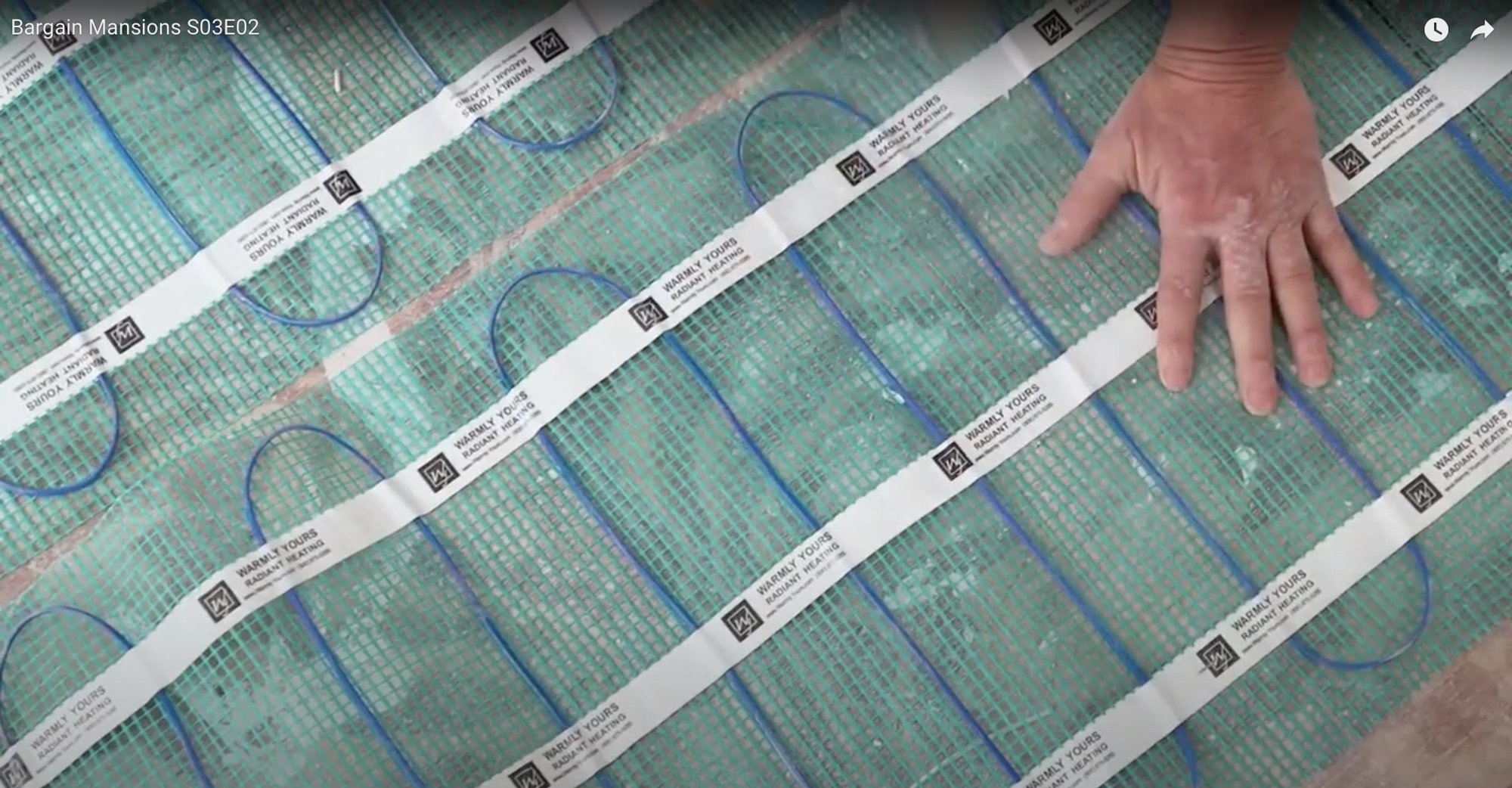 TempZone Flex Roll floor heating mat installation for Bargain Mansions TV show