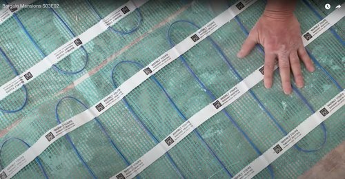 TempZone Flex Roll floor heating mat installation for Bargain Mansions TV show