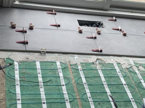 TempZone Flex Roll Installation for Tile Floor in a Kitchen tile levelers