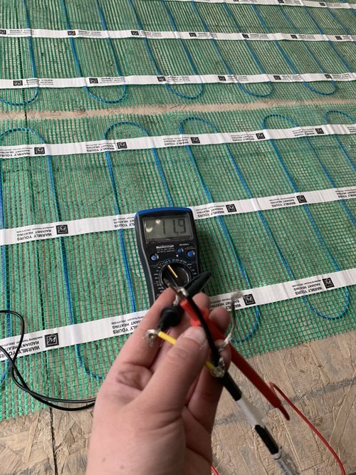 TempZone Flex Roll Installation for Tile Floor in a Kitchen testing mats
