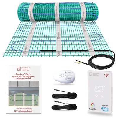 TempZone Flex Roll Kit 1.5 x 8 ft (12 sqft) with nJoy WiFi LED Touch Programmable Thermostat, 240V, 0.75A