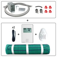 WarmlyYours TempZone Electric Radiant Floor Heating Flex Roll Kit 1.5′ x 6′ (9 Sq. Ft) with nTrust Non Programmable Thermostat, Circuit Check, Electrical Rough-In Kit and Extra Floor Sensor