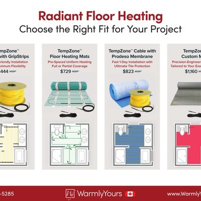 TempZone Floor Heating Comparison Chart Canada (English)