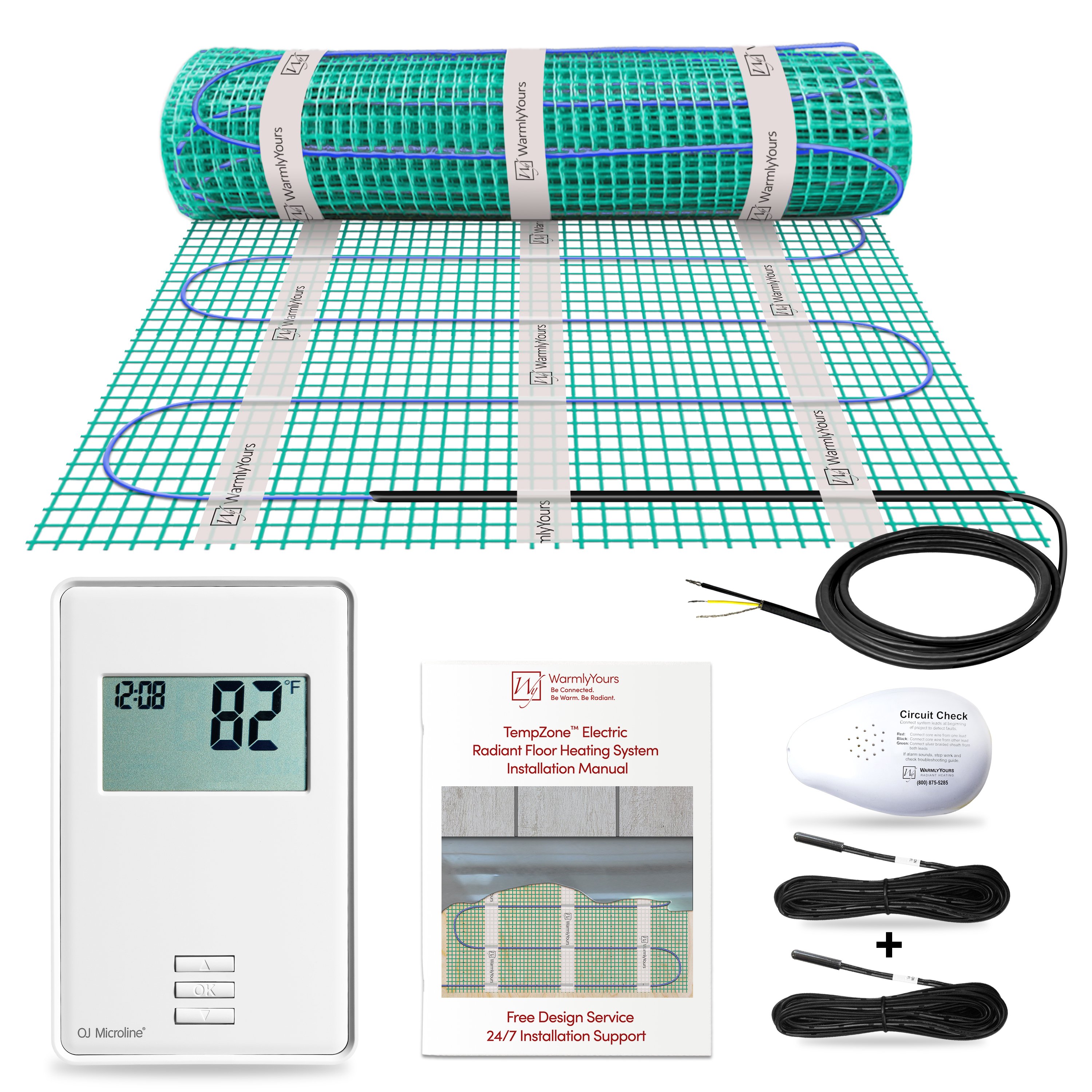TempZone Flex Roll Kit 1.5 x 43 ft (64 sq.ft.) with nTrust Nonprogrammable Thermostat, 120V, 8.06A