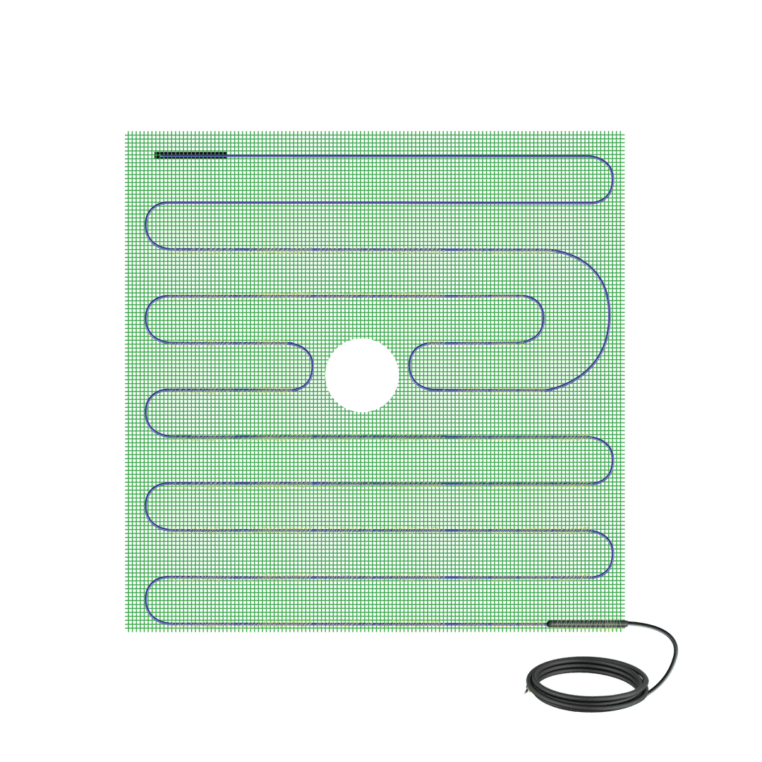 TRT1202.7O5.0 TempZone™ Shower Mat 120V 32″ x 60″ with Offset Drain