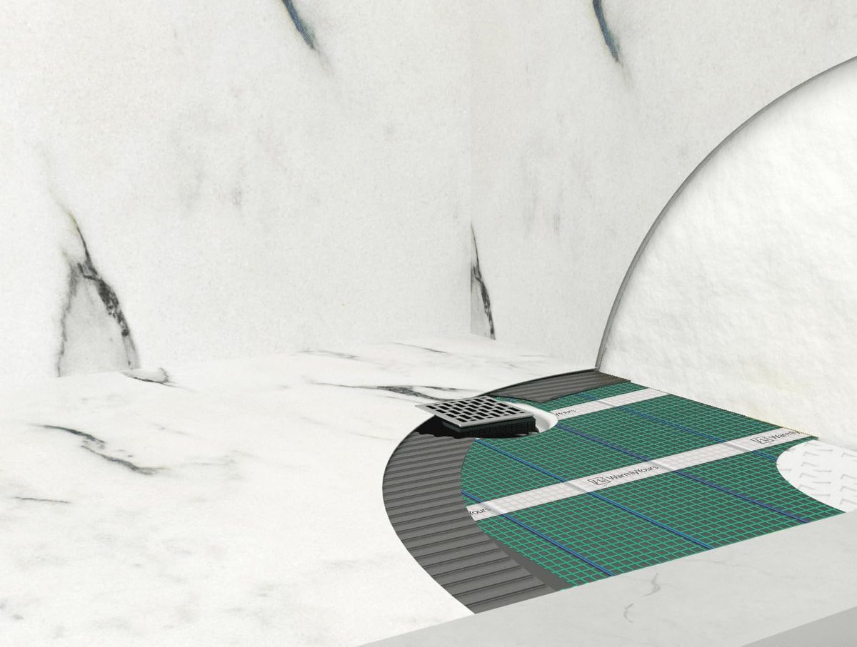 TempZone™ Shower Mat Floor Closeup Drain Hole