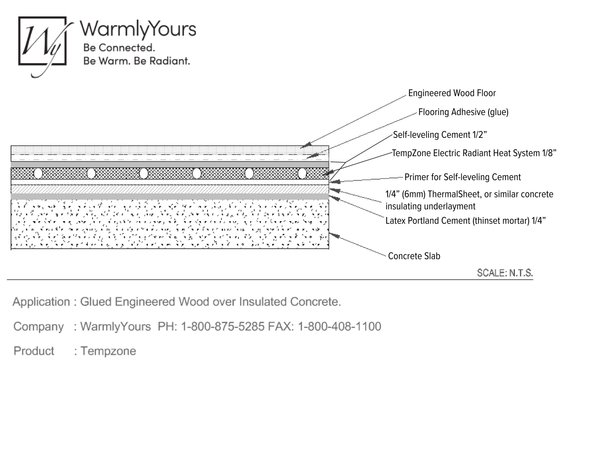 Cover for TempZone™ Floor Cross Section using Glued-Down Engineered Wood over Insulated Concrete (English)