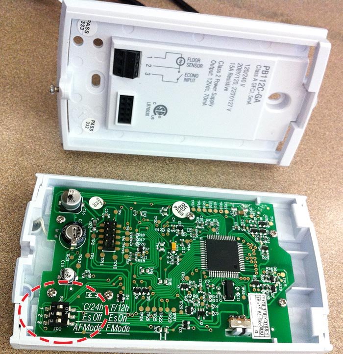 TH115 Faceplate Configuration Switches