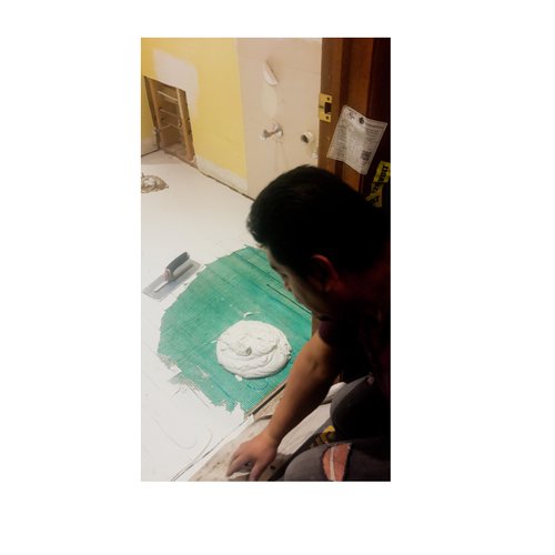 Thinset applied over TempZone Easy mat (2)