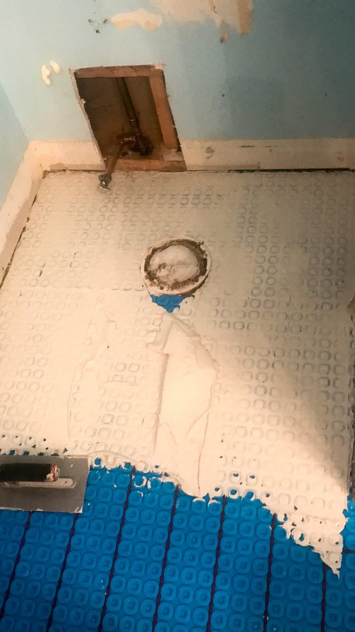 Thinset applied over the Prodeso Membrane