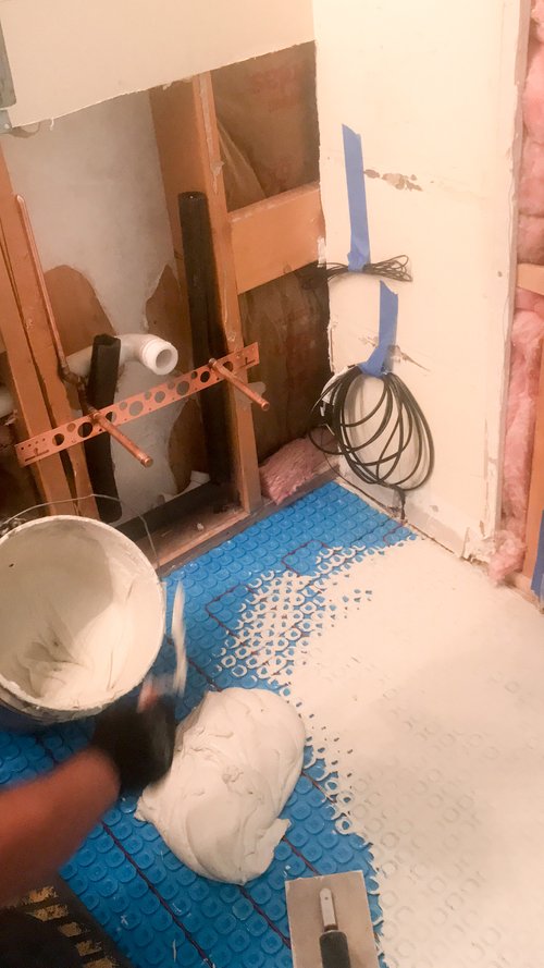 Thinset applied over the Prodeso Membrane (2)