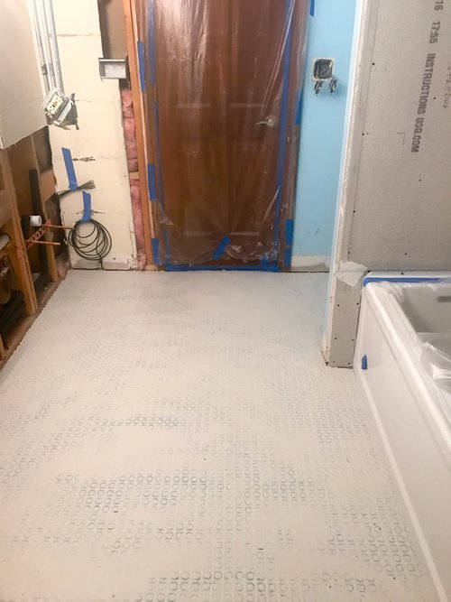 Thinset applied over the Prodeso Membrane (4)