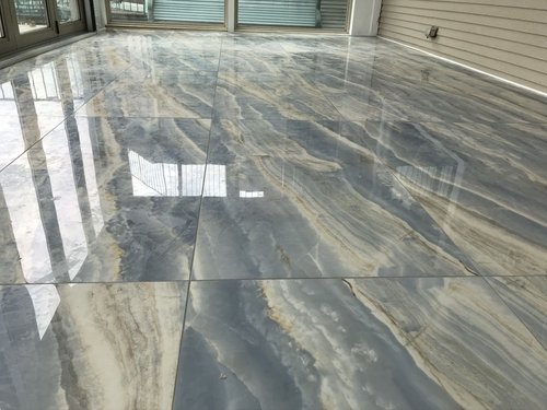 Three season porch sunroom with heated tile floors closeup MADISON, WI