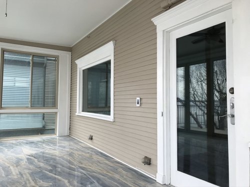 Three season porch sunroom with heated tile floors finished MADISON, WI