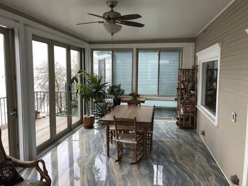 Three season porch sunroom with heated tile floors completed MADISON, WI