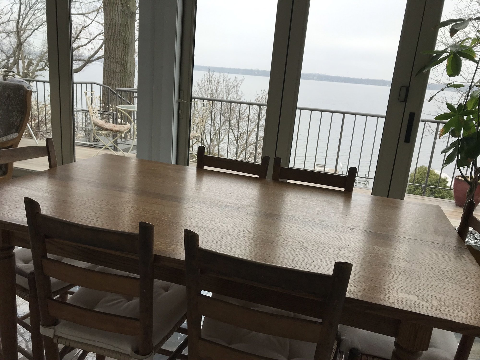 Three season porch sunroom with heated tile floors after install MADISON, WI