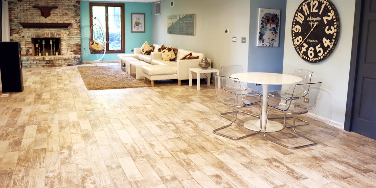 Tile Floor Basement with Electric Floor Heating - Julia's Home