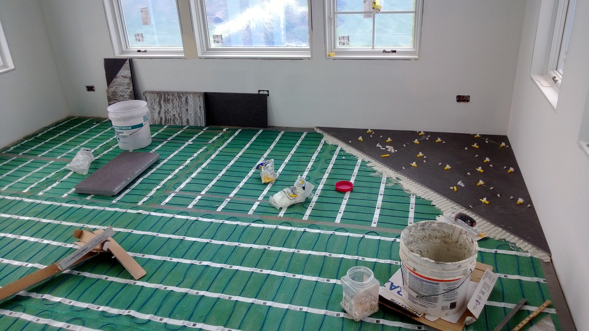 Tile installation over Floor Heating for Sunroom CRYSTAL LAKE, IL