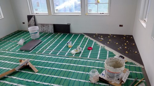 Tile installation over Floor Heating for Sunroom CRYSTAL LAKE, IL