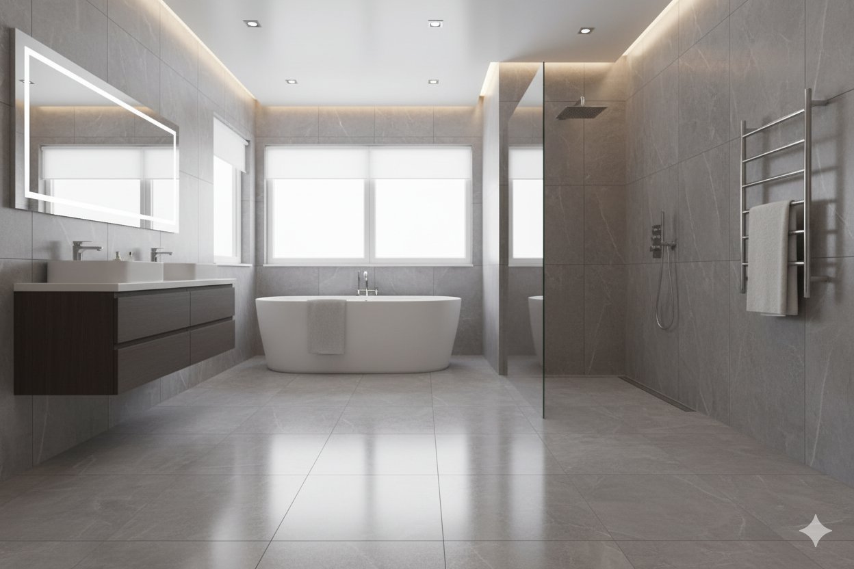Bathroom with floor heating