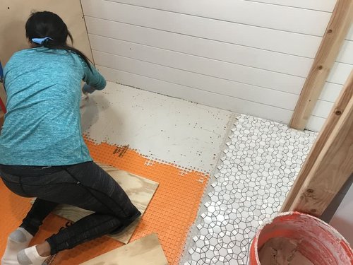 Tiny Living Living Large - Installing Tile over Schluter Membrane 2