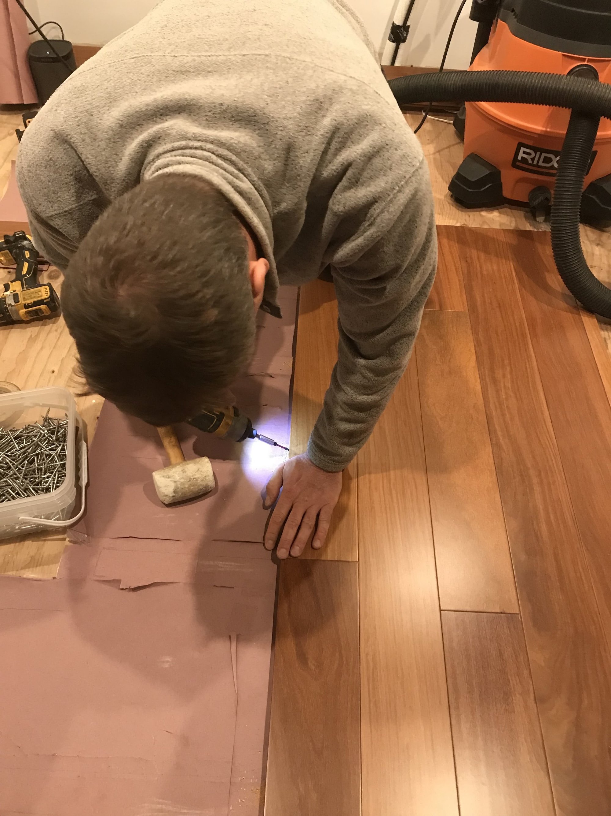 Tiny Living Living Large -Installing wood floor over floor heating 3