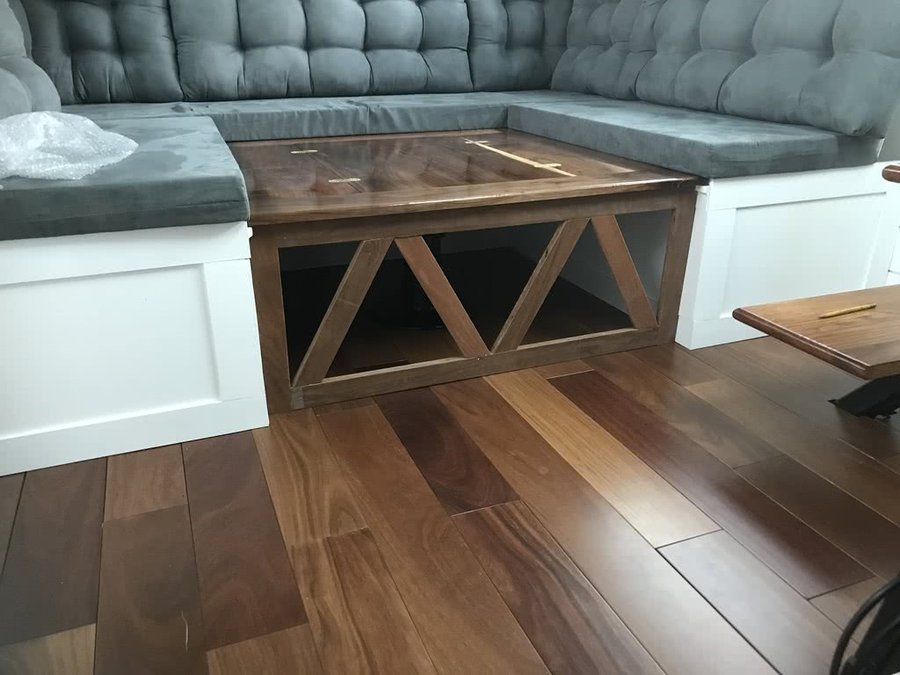 Tiny Living Living Large - Living area of tiny home with floor heating