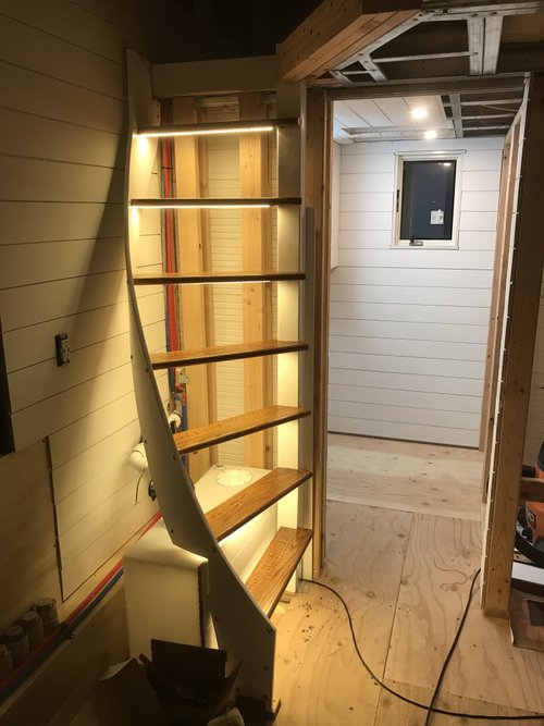 Tiny Living Living Large - Staircase in Tiny Home with Floor Heating