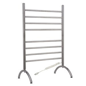 Barcelona brushed stainless steel towel warmer - freestanding