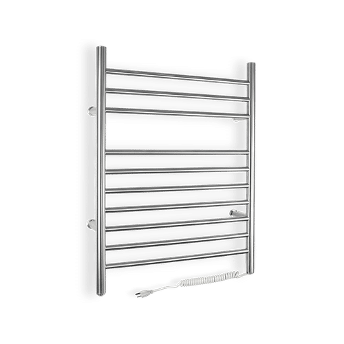 Plug-In brushed stainless steel towel warmer - wall mounted