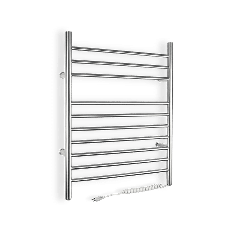 Plug-In brushed stainless steel towel warmer - wall mounted