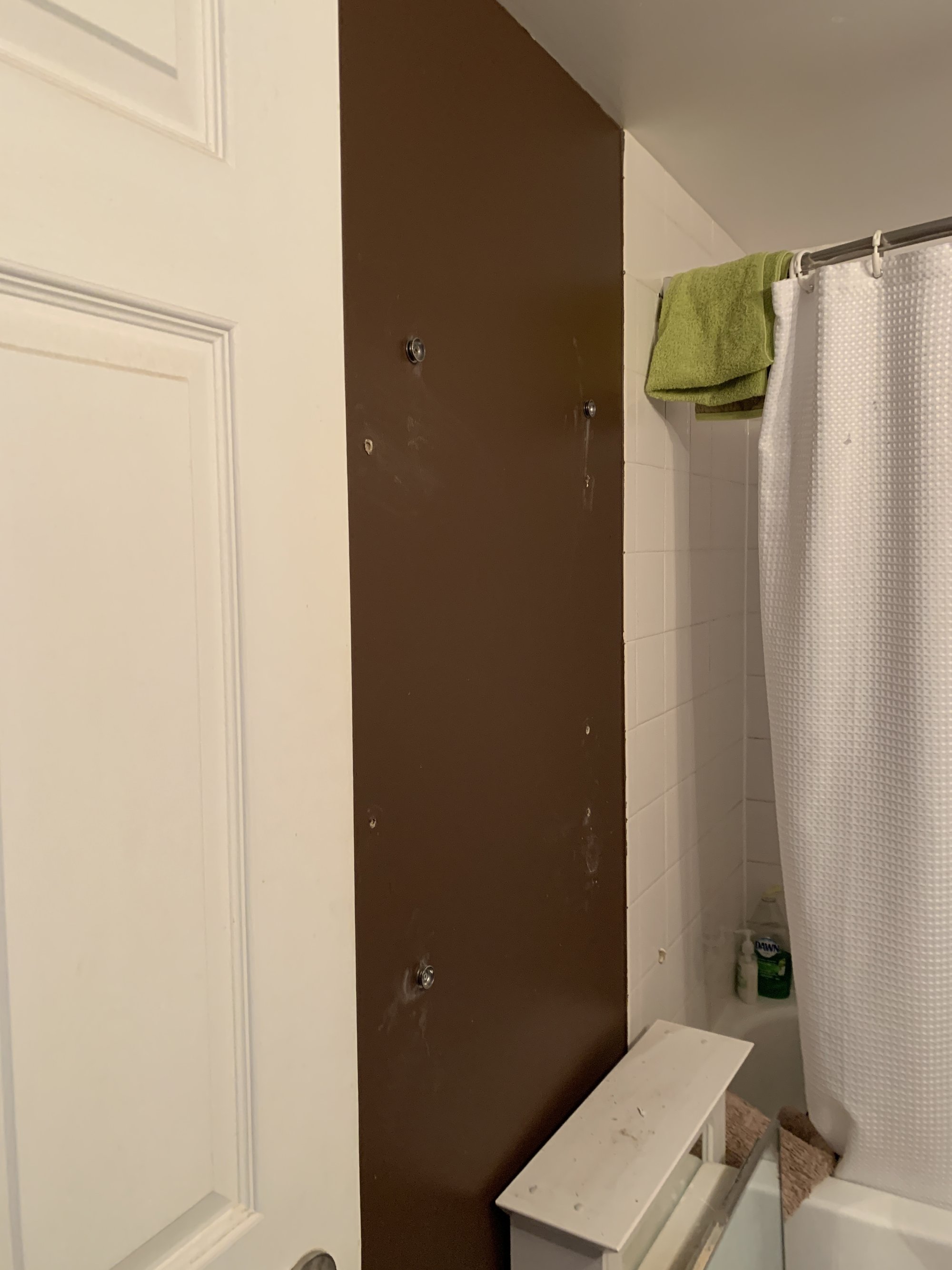 Towel Warmer Installation for Bathroom prepping space for towel warmer