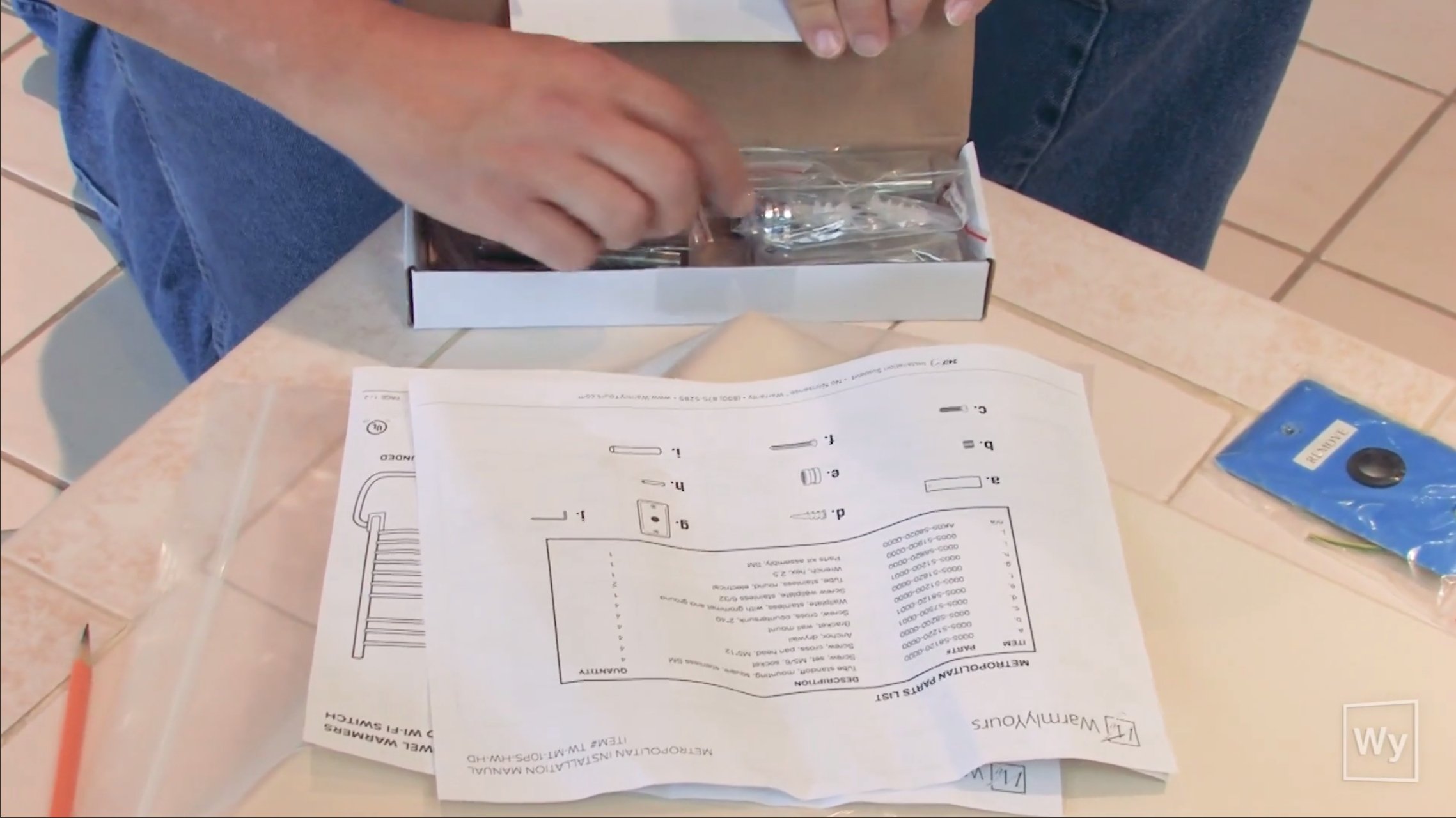 Towel warmer instructions and parts kit